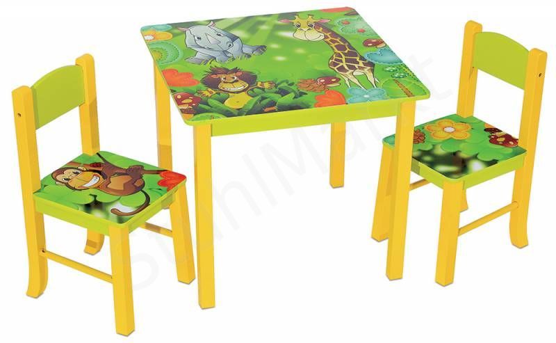 Стол детский +2 стула Бюрократ KIDSET-01/JUNGLE