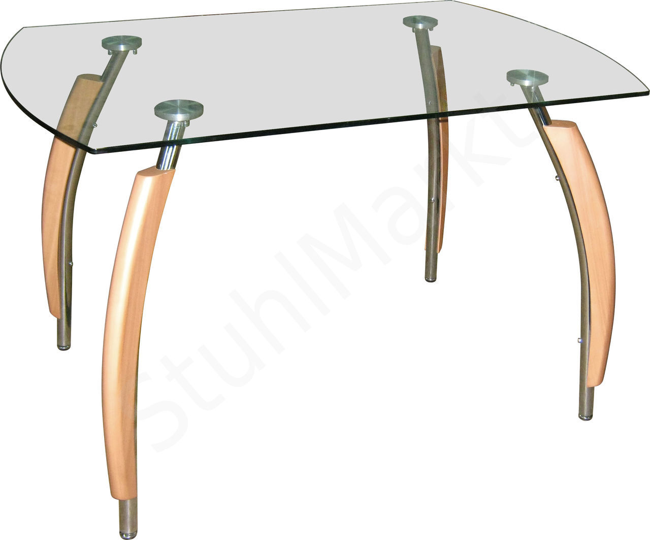 овальный стеклянный стол с деревянными ножками